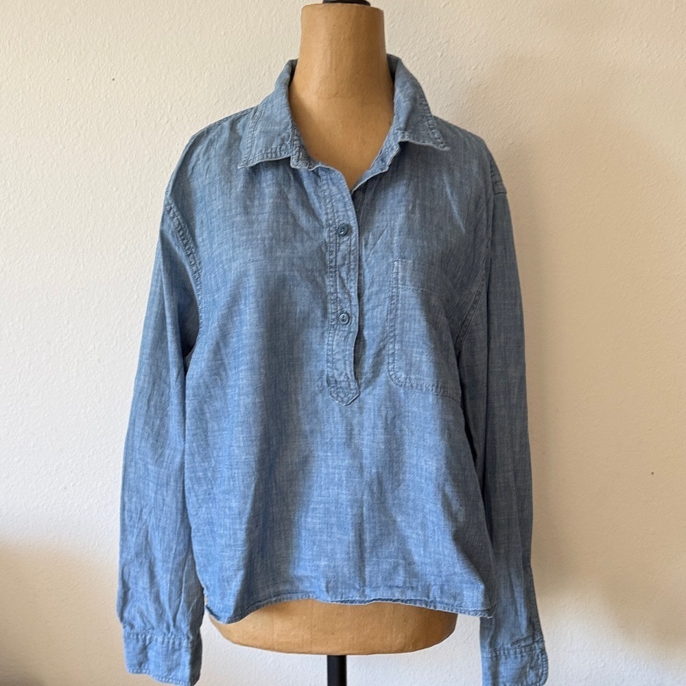 Outerknown sz L Casual Blue Button-Up Shirt good condition